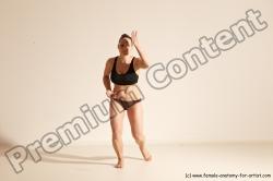 Underwear Martial art Woman White Moving poses Average long colored Dynamic poses Academic